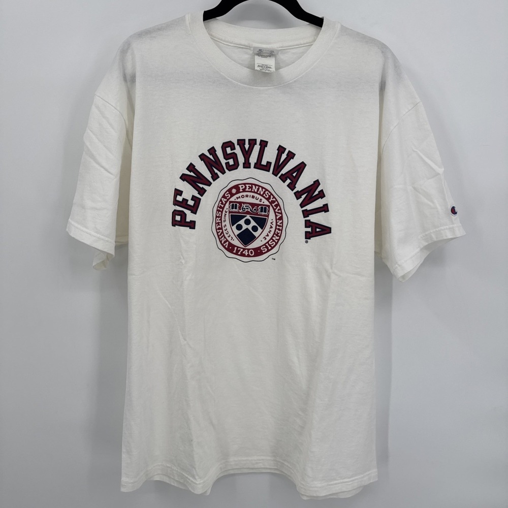 University of Pennsylvania Champion T-shirt White Size XL Ivy League Vintage 90s